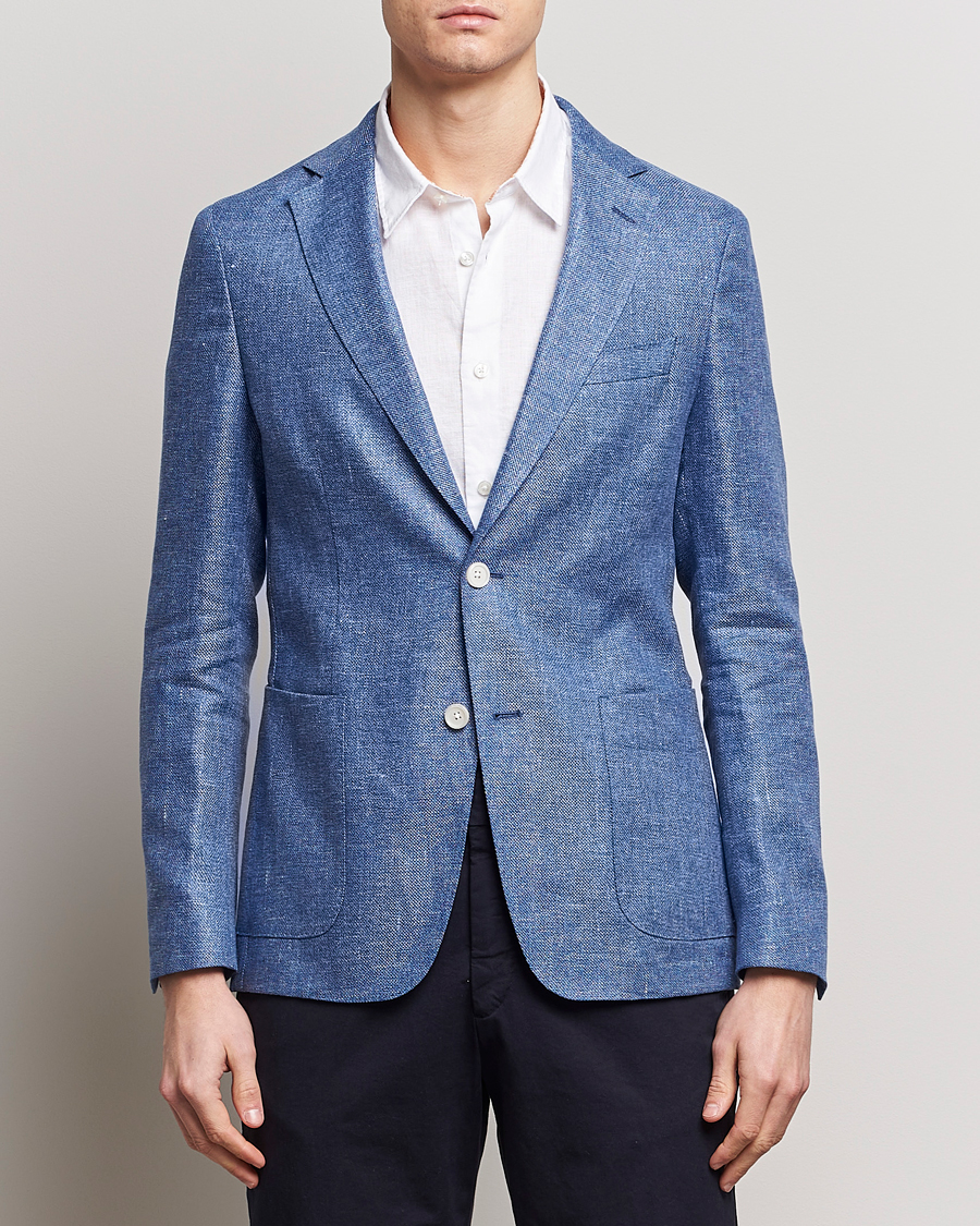 Herre | Avdelinger | BOSS BLACK | Hanry Linen Blazer Medium Blue