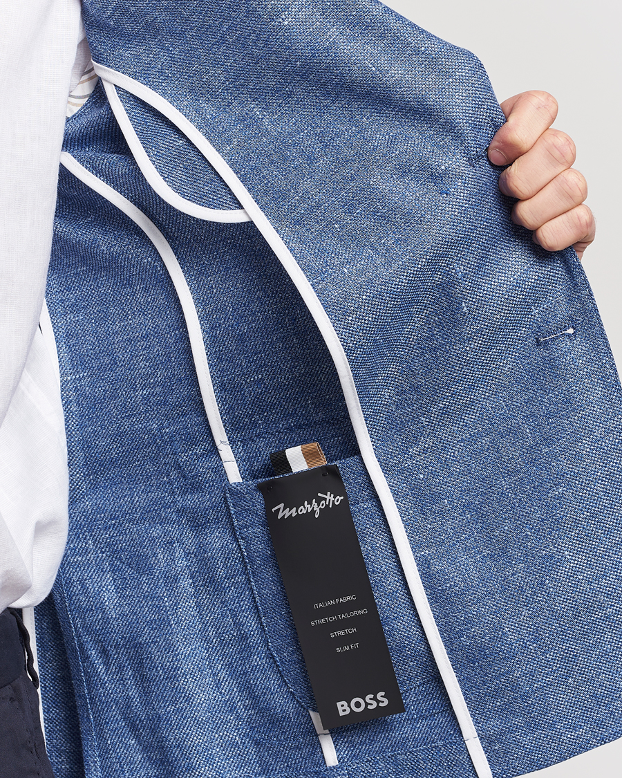 Herre | Dressjakker | BOSS BLACK | Hanry Linen Blazer Medium Blue