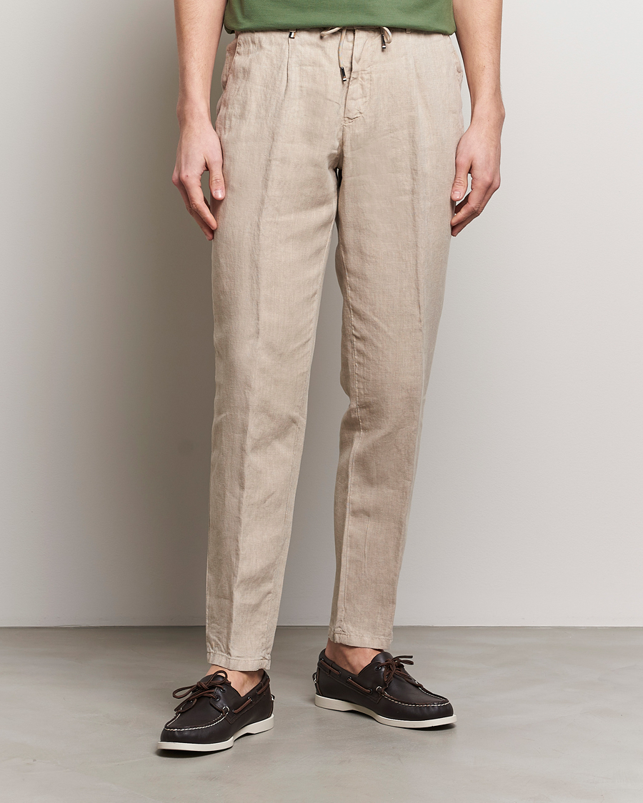 Herre | Klær | BOSS BLACK | Genius Slim Fit Linen Pants Dark Beige