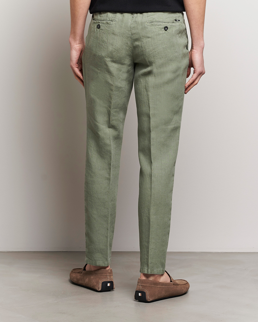 Herre | Bukser | BOSS BLACK | Genius Slim Fit Linen Pants Open Green