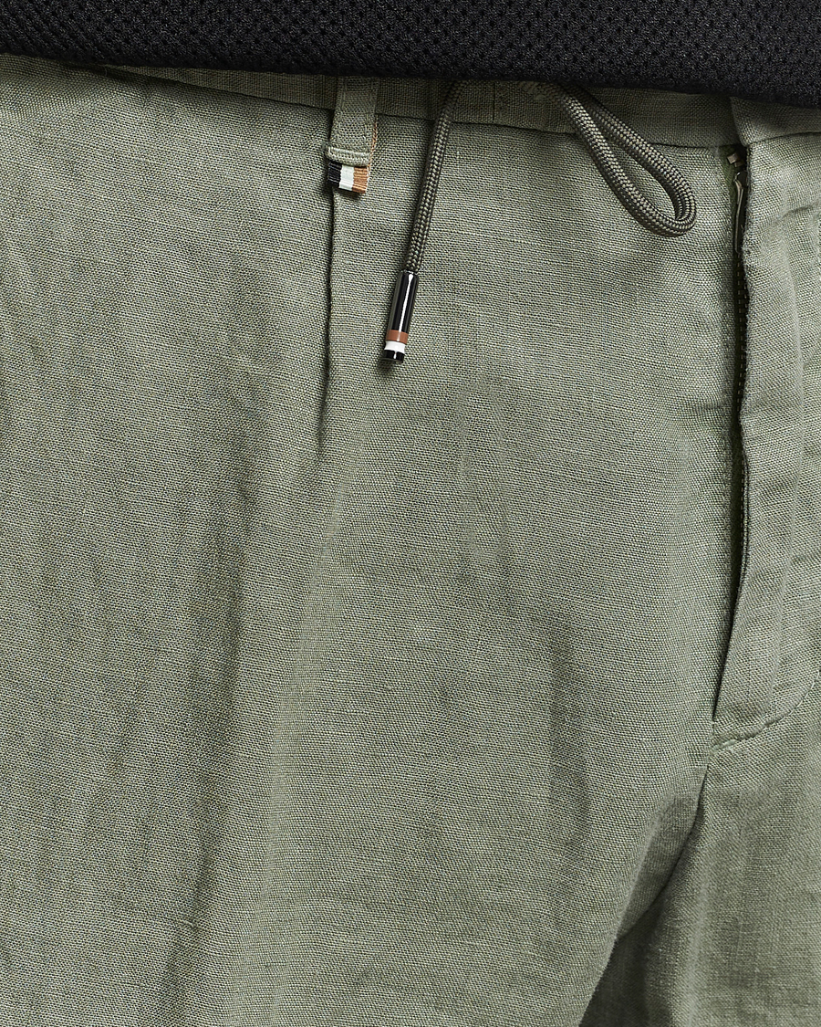 Herre | Bukser | BOSS BLACK | Genius Slim Fit Linen Pants Open Green