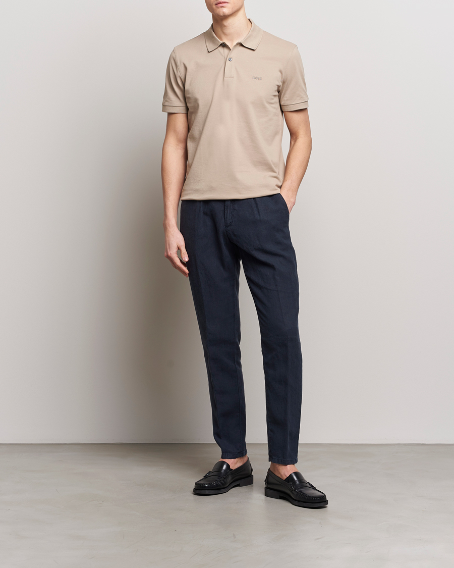 Herre | Bukser | BOSS BLACK | Genius Slim Fit Linen Pants Dark Blue