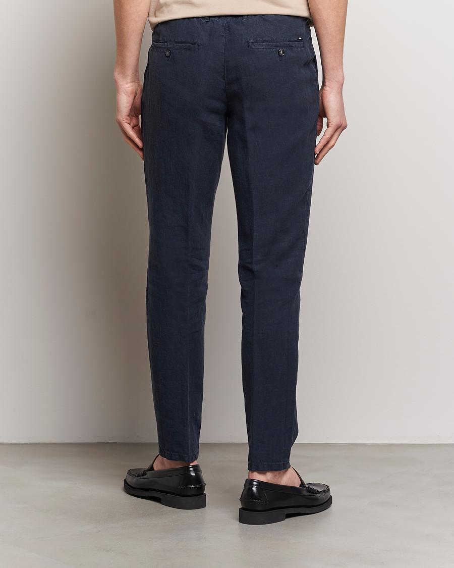 Herre | Bukser | BOSS BLACK | Genius Slim Fit Linen Pants Dark Blue