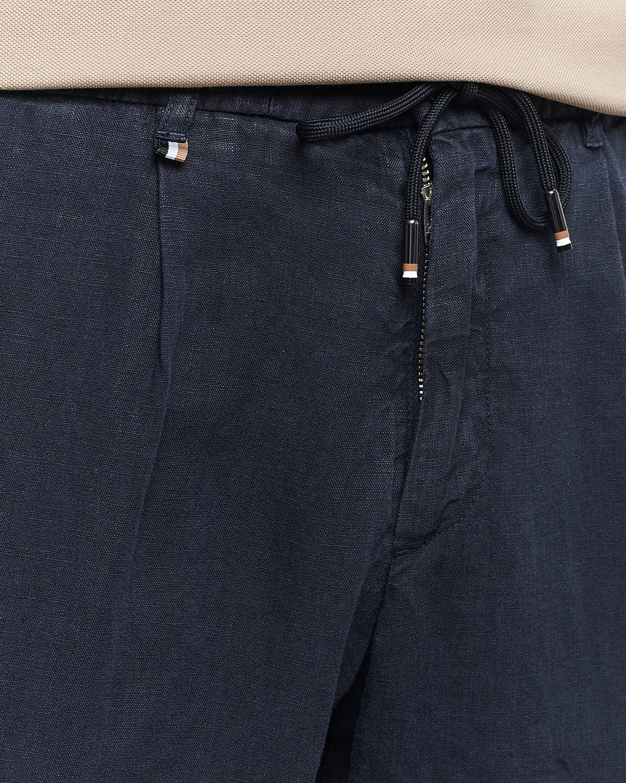 Herre | Bukser | BOSS BLACK | Genius Slim Fit Linen Pants Dark Blue