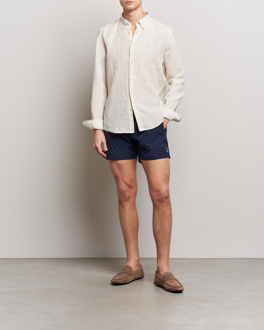 Herre | Skjorter | BOSS BLACK | Liam Linen Shirt Open White