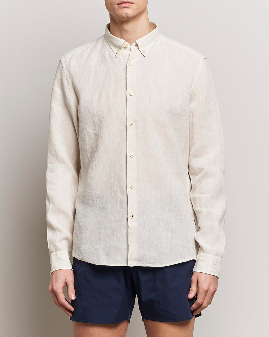 Herre | Skjorter | BOSS BLACK | Liam Linen Shirt Open White