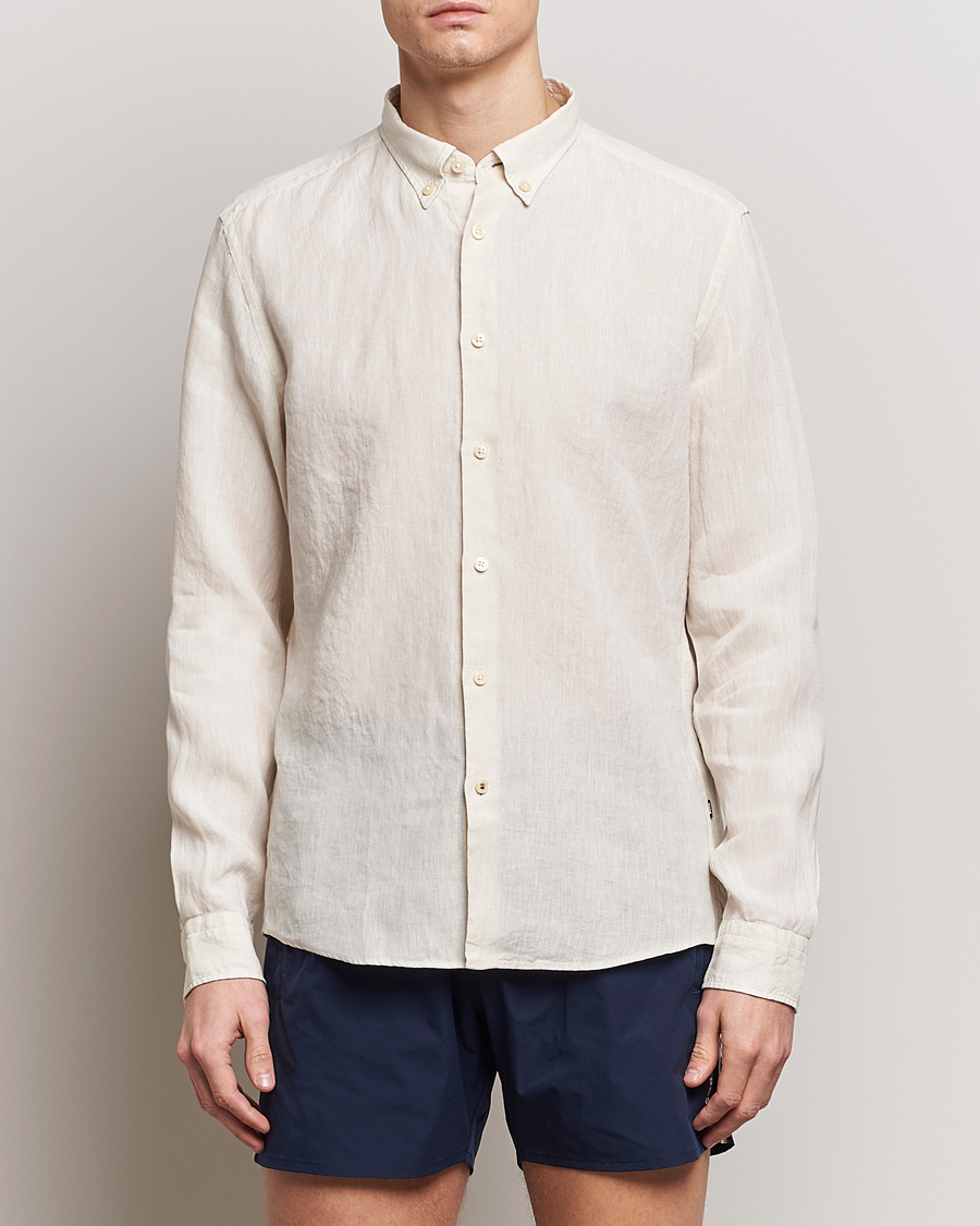 Herre | Plagg i lin | BOSS BLACK | Liam Linen Shirt Open White