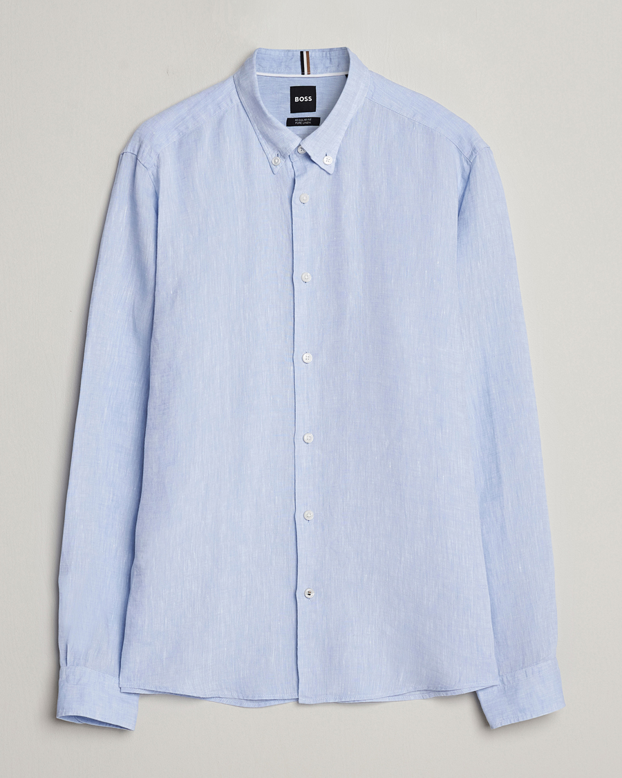 Herre |  | BOSS BLACK | Liam Linen Shirt Light Blue