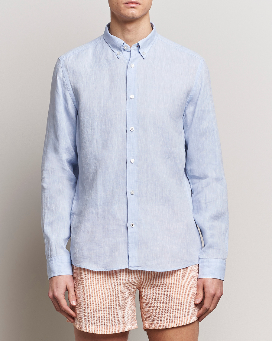 Herre | Skjorter | BOSS BLACK | Liam Linen Shirt Light Blue