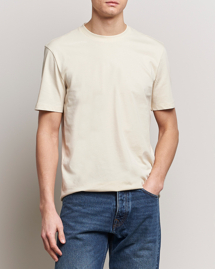 Herre | Hvite t-shirts | BOSS BLACK | Thompson Crew Neck T-Shirt Open White
