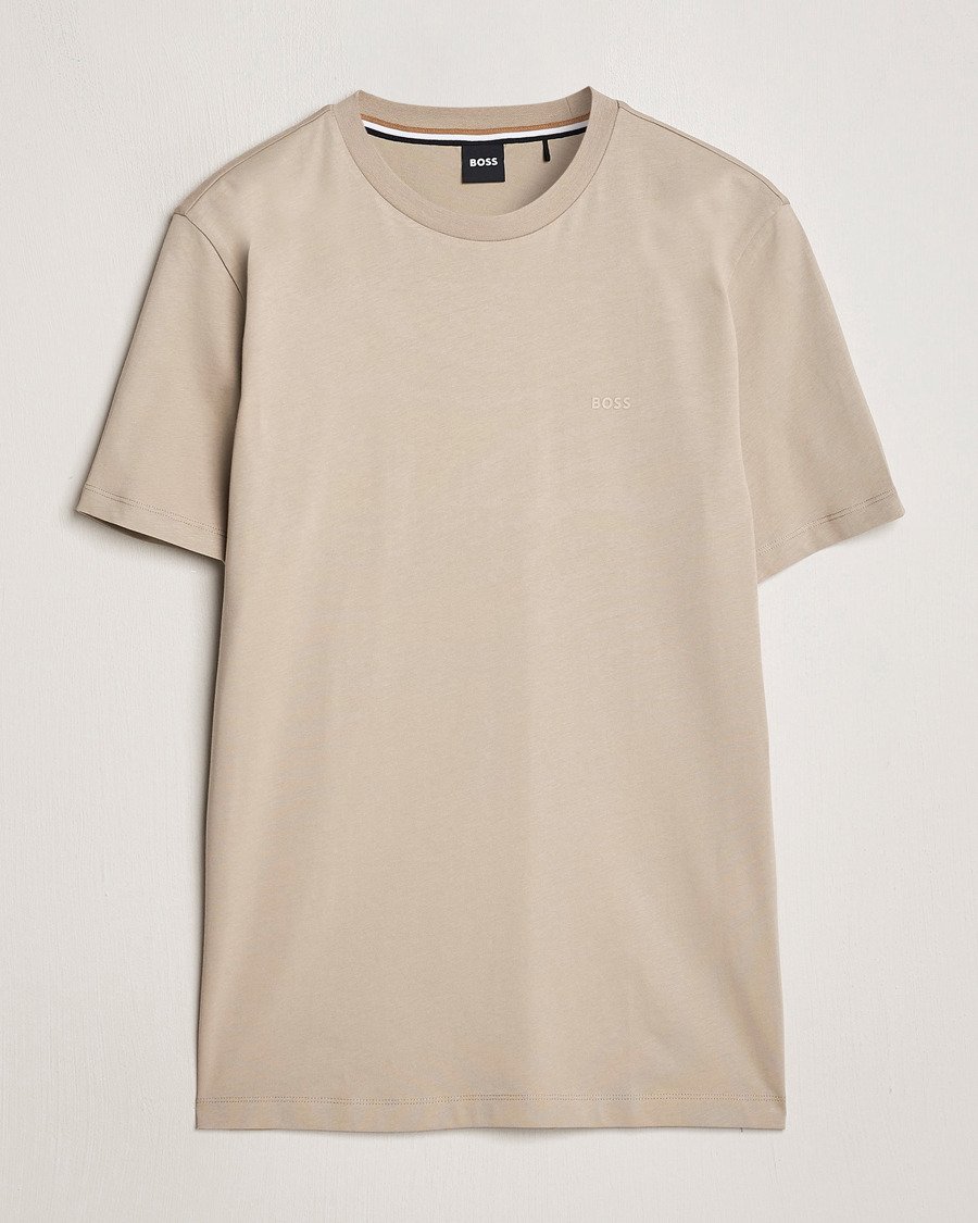 Herre | T-Shirts | BOSS BLACK | Thompson Crew Neck T-Shirt Dark Beige