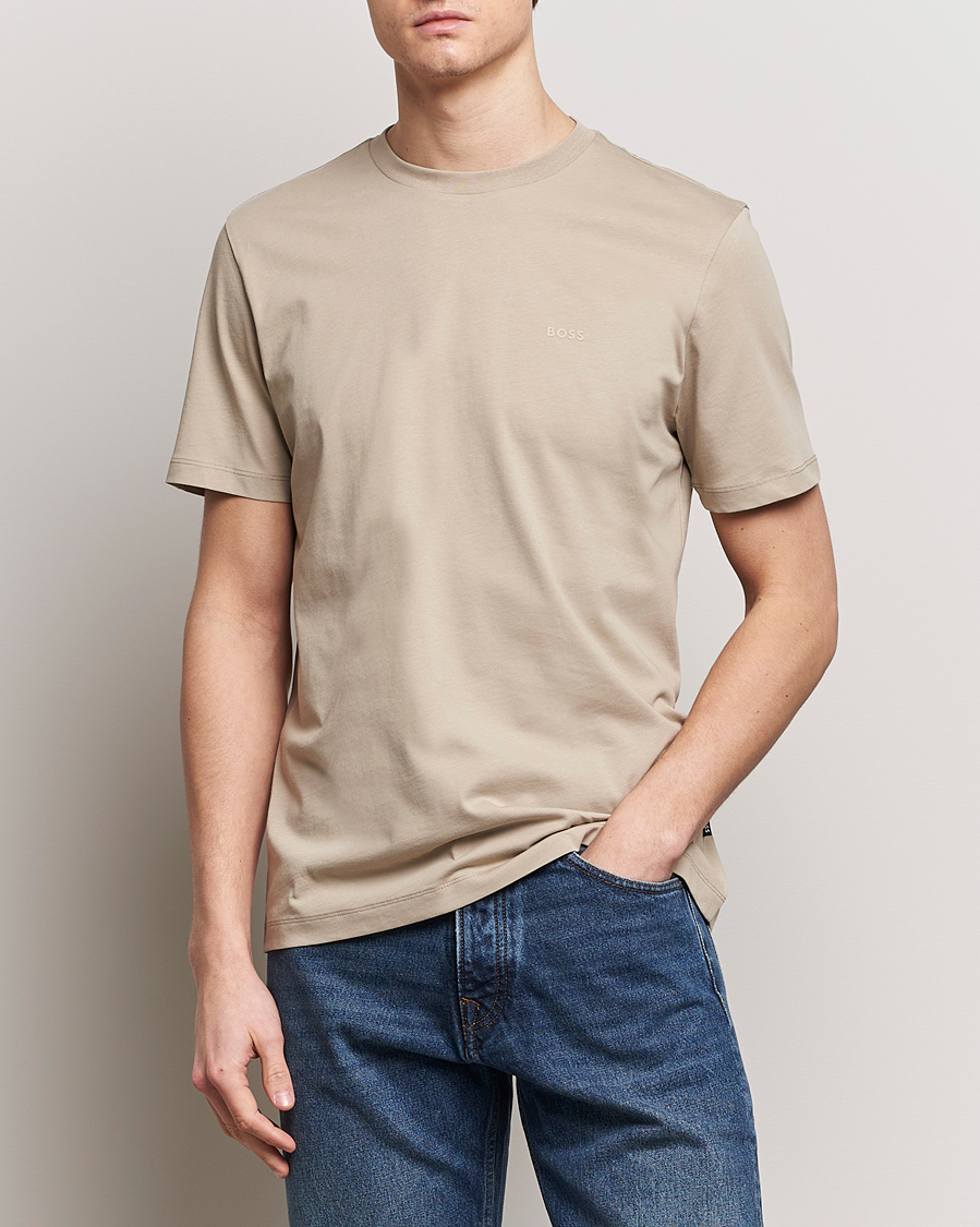 Herre | Kortermede t-shirts | BOSS BLACK | Thompson Crew Neck T-Shirt Dark Beige
