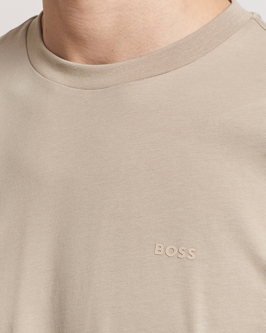 Herre | T-Shirts | BOSS BLACK | Thompson Crew Neck T-Shirt Dark Beige