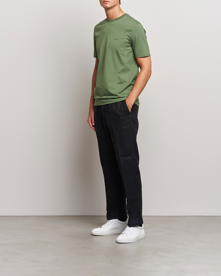 Herre | T-Shirts | BOSS BLACK | Thompson Crew Neck T-Shirt Open Green