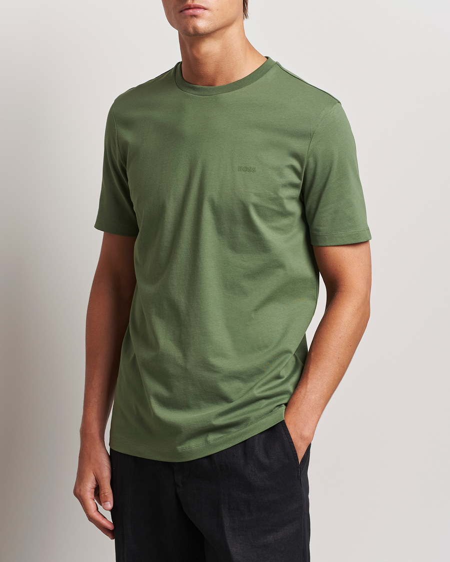 Herre | T-Shirts | BOSS BLACK | Thompson Crew Neck T-Shirt Open Green