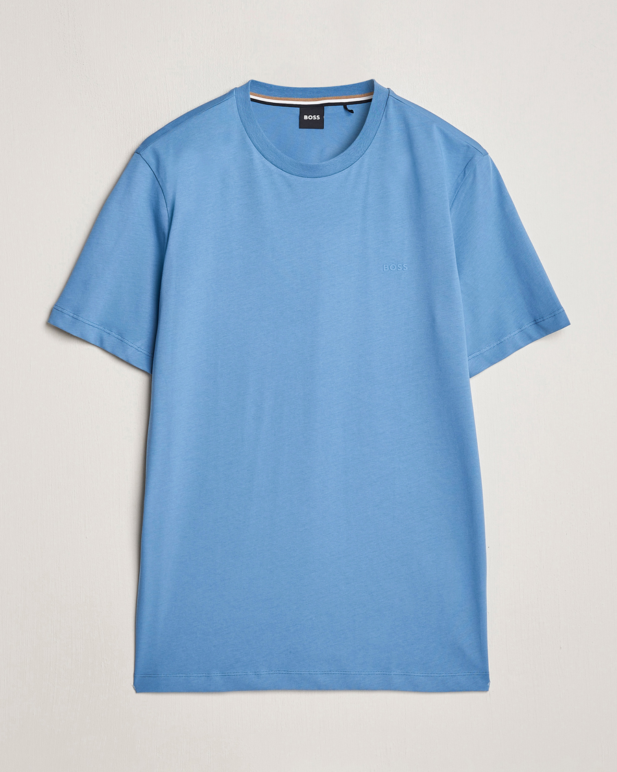 Herre | T-Shirts | BOSS BLACK | Thompson Crew Neck T-Shirt Light Blue