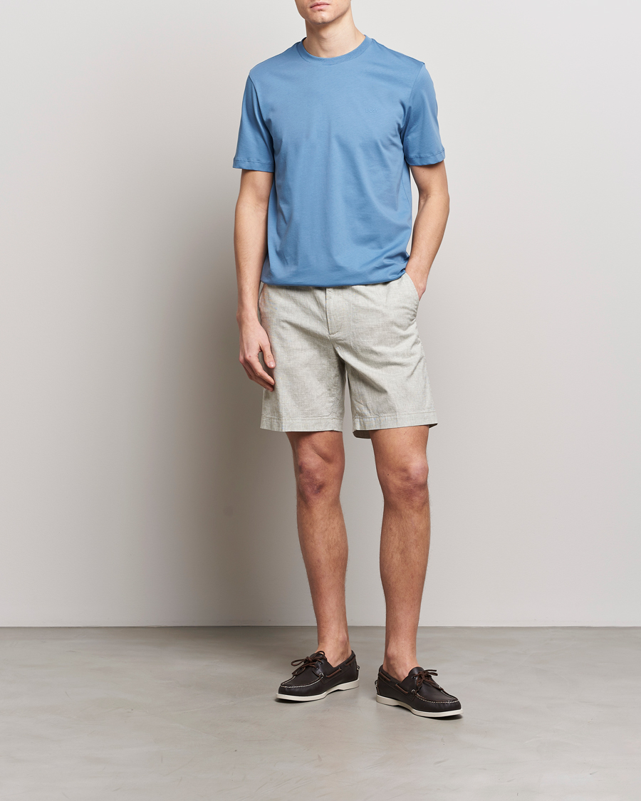 Herre | T-Shirts | BOSS BLACK | Thompson Crew Neck T-Shirt Light Blue
