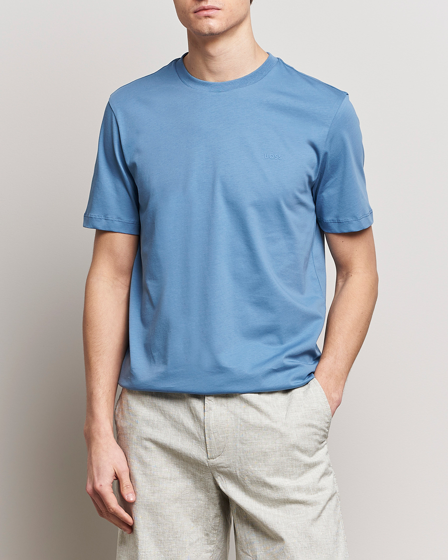 Herr | BOSS BLACK | BOSS BLACK | Thompson Crew Neck T-Shirt Light Blue