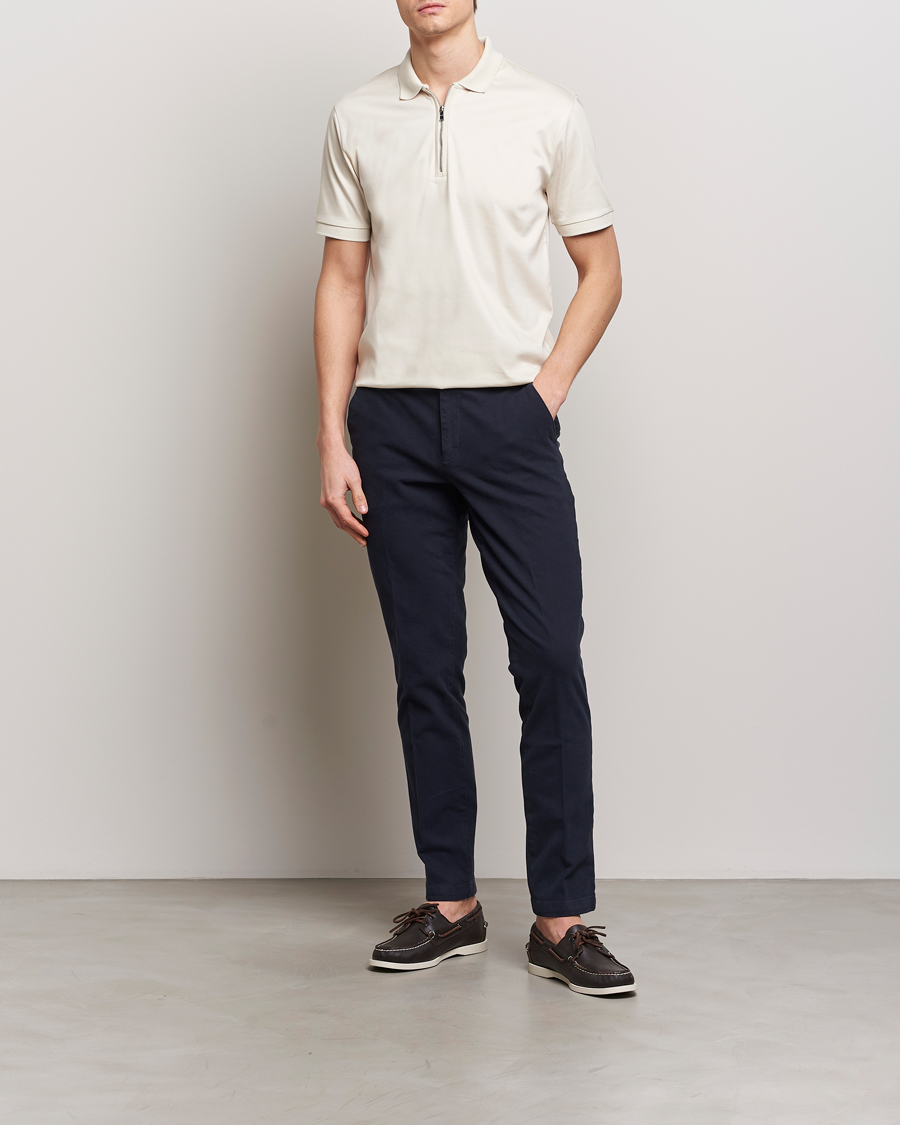 Herre | Pikéer | BOSS BLACK | Polston Half Zip Polo Open White