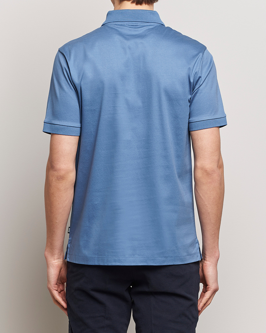 Herre | Pikéer | BOSS BLACK | Polston Half Zip Polo Light Blue