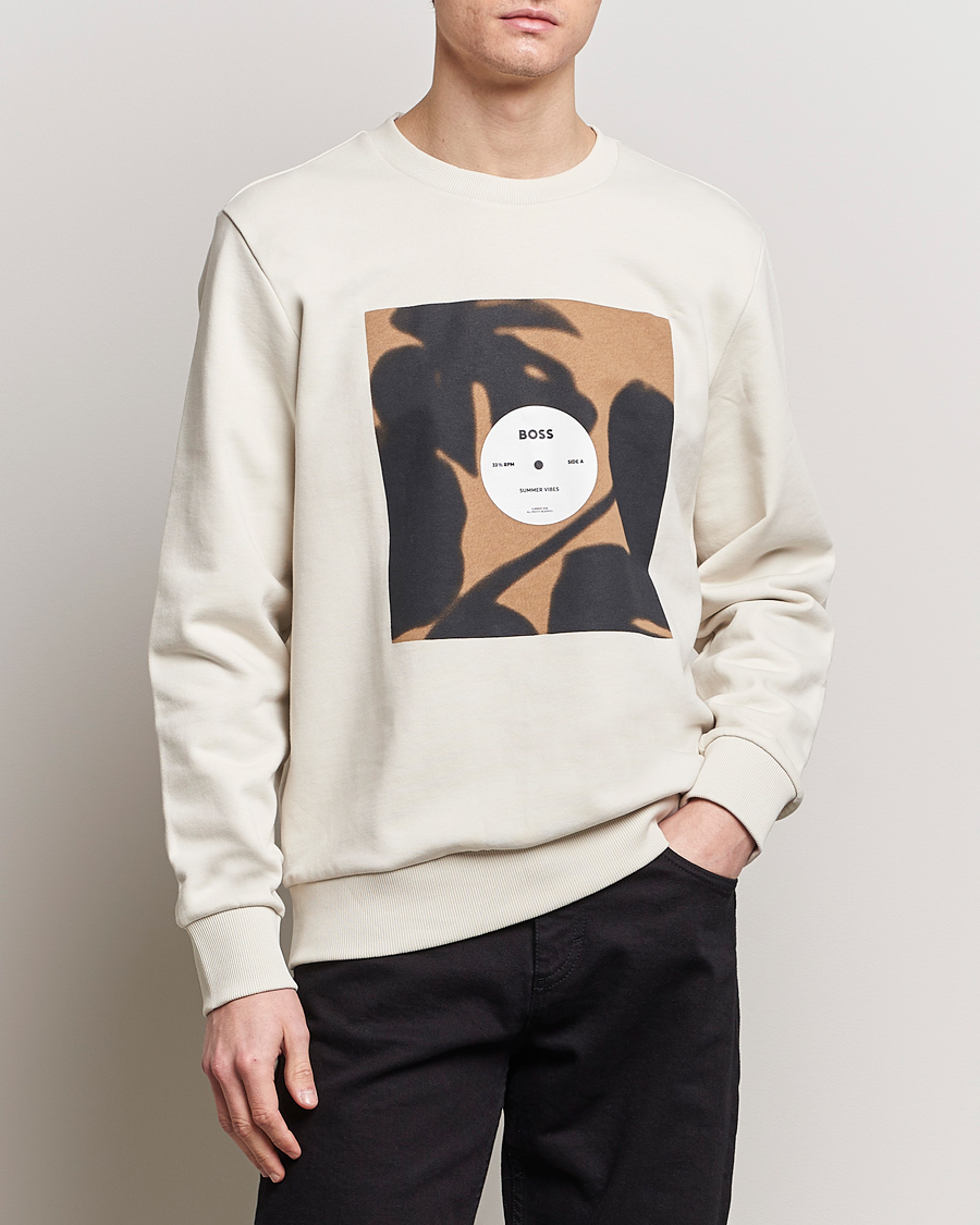 Herre | 20% salg | BOSS BLACK | Soleri Logo Sweatshirt Open White