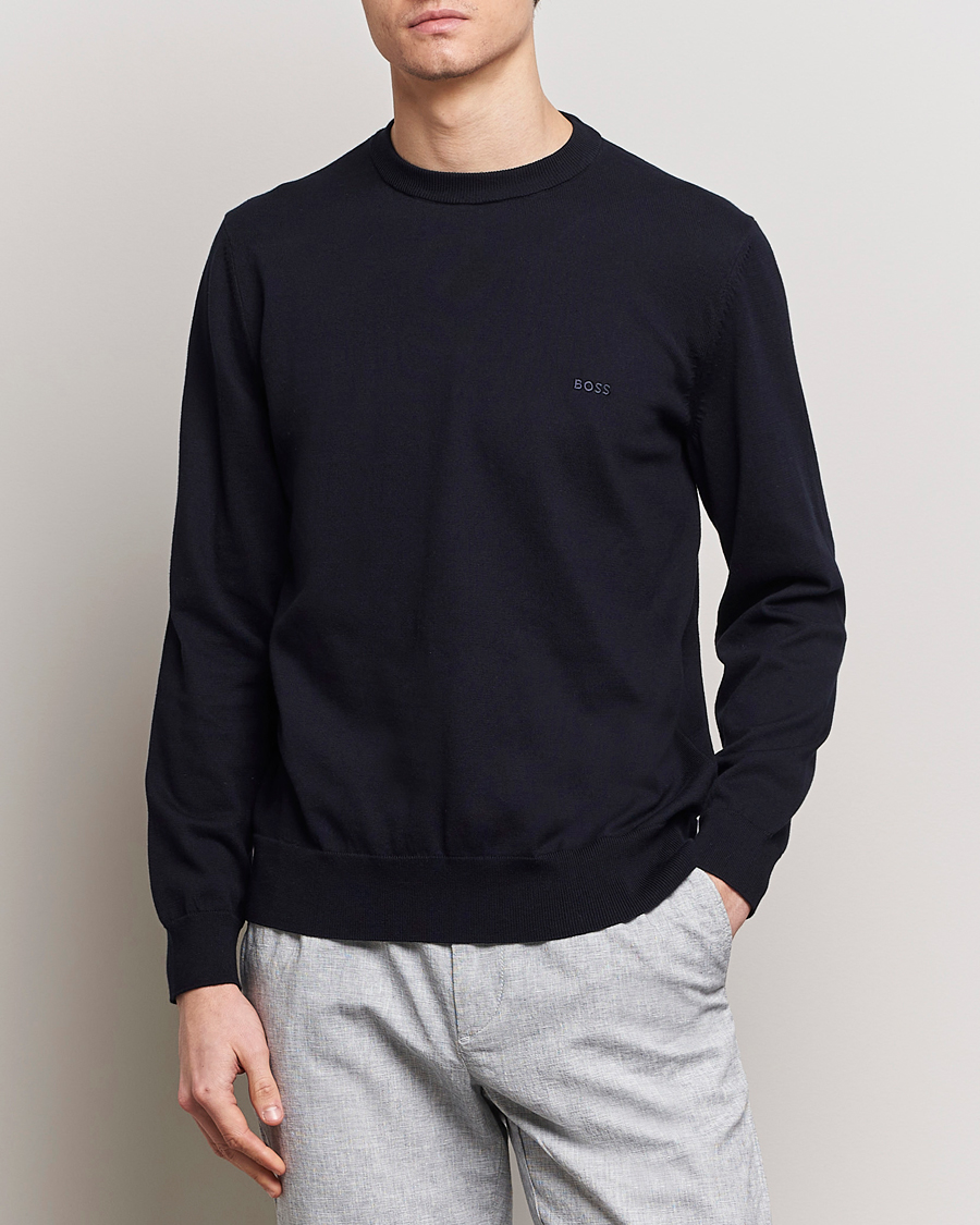 Herre | Salg | BOSS BLACK | Pacas Crew Neck Pullover Dark Blue