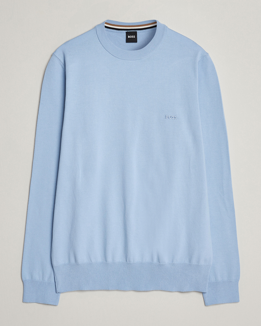 Herre | Gensere | BOSS BLACK | Pacas Crew Neck Pullover Light Blue