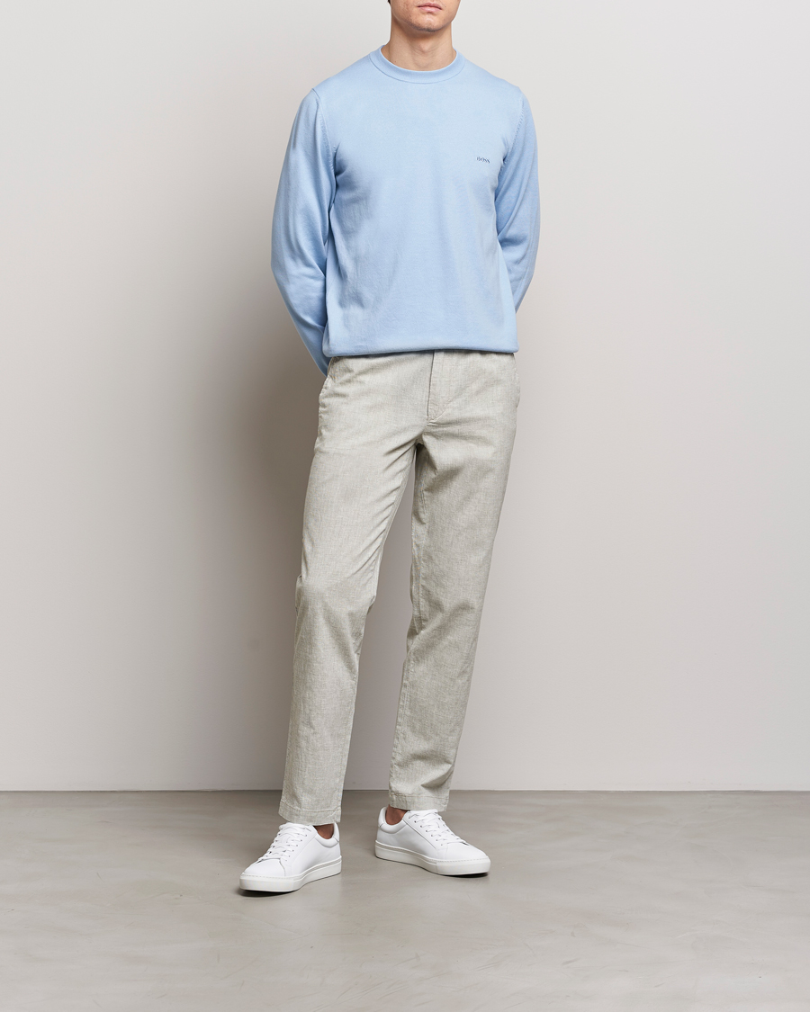 Herre | Gensere | BOSS BLACK | Pacas Crew Neck Pullover Light Blue