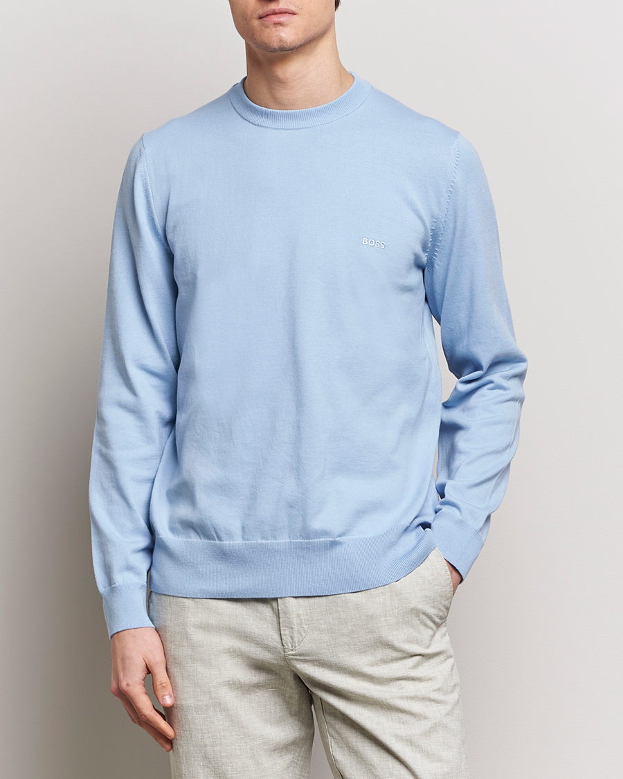 Herre | Pullovers rund hals | BOSS BLACK | Pacas Crew Neck Pullover Light Blue