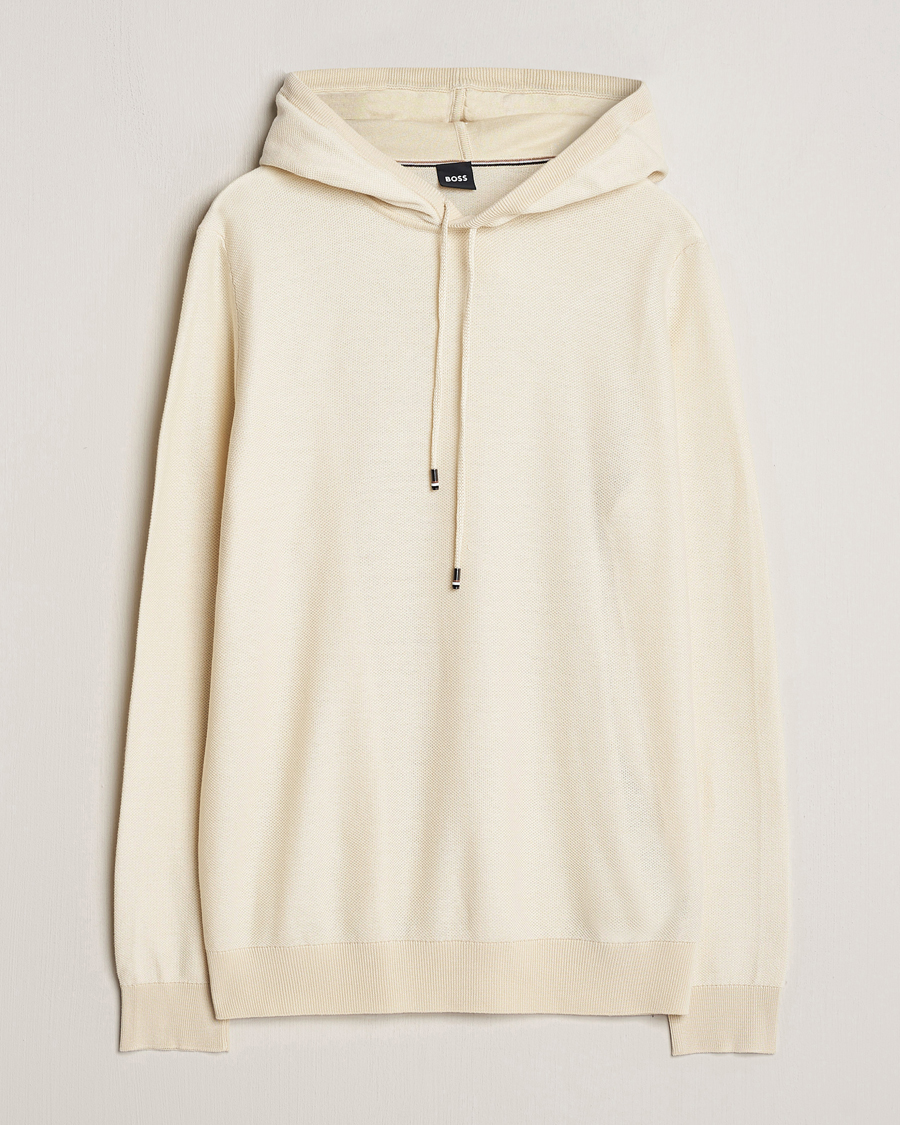 Herre | Gensere | BOSS BLACK | Trapani Hoodie Open White