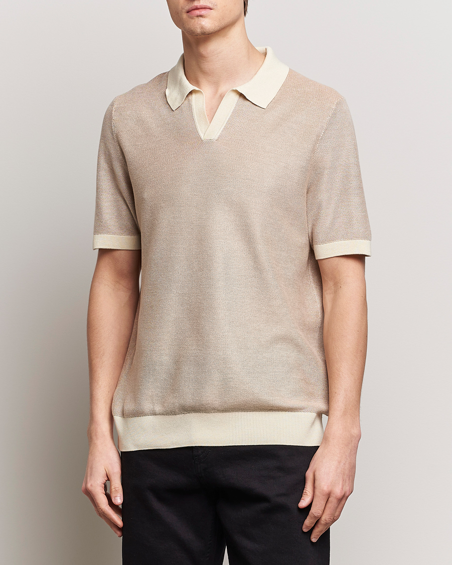 Herre | BOSS | BOSS BLACK | Tempio Open Collar Polo Open Beige