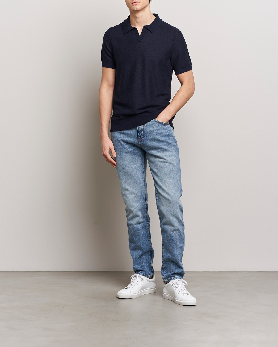 Herre | Pikéer | BOSS BLACK | Tempio Open Collar Polo Dark Blue