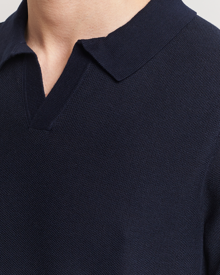 Herre | Pikéer | BOSS BLACK | Tempio Open Collar Polo Dark Blue