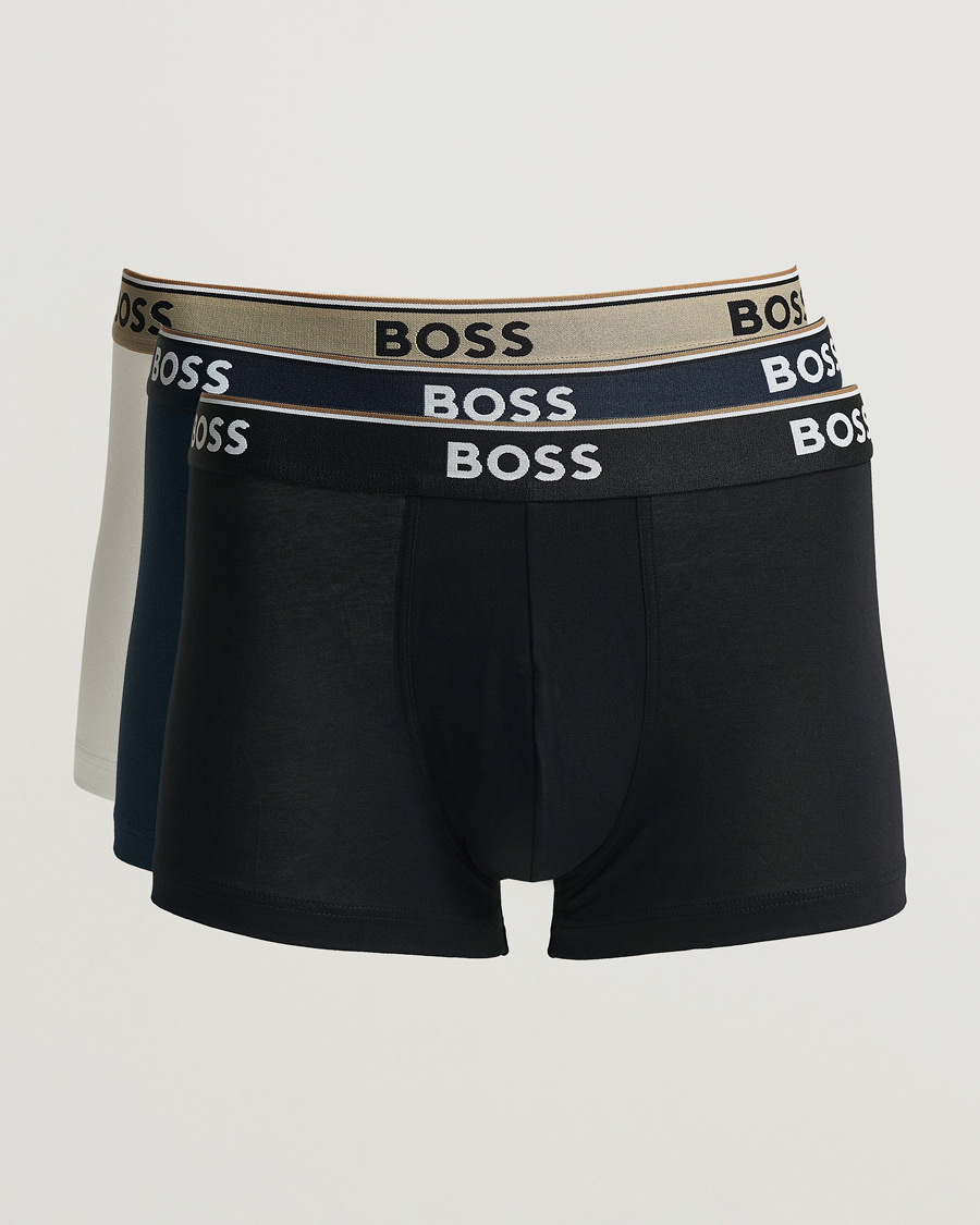 Herre | Undertøy | BOSS BLACK | 3-Pack Cotton Trunk Black/White/Blue