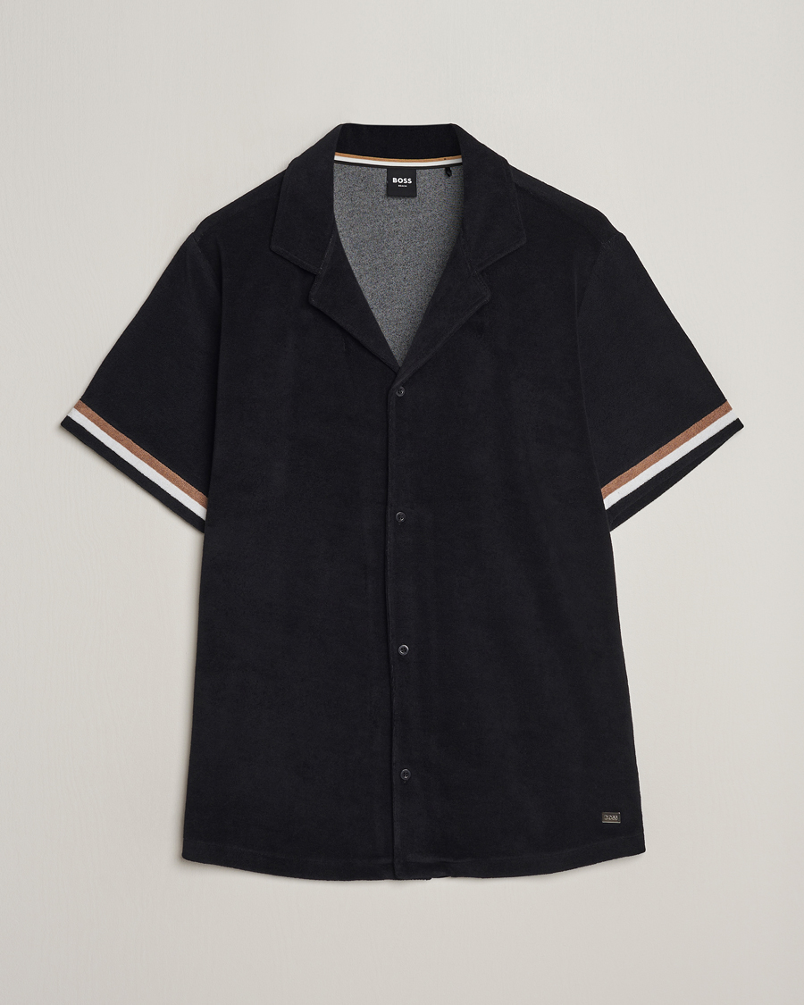Herre | Skjorter | BOSS BLACK | Short Sleeve Terry Shirt Black
