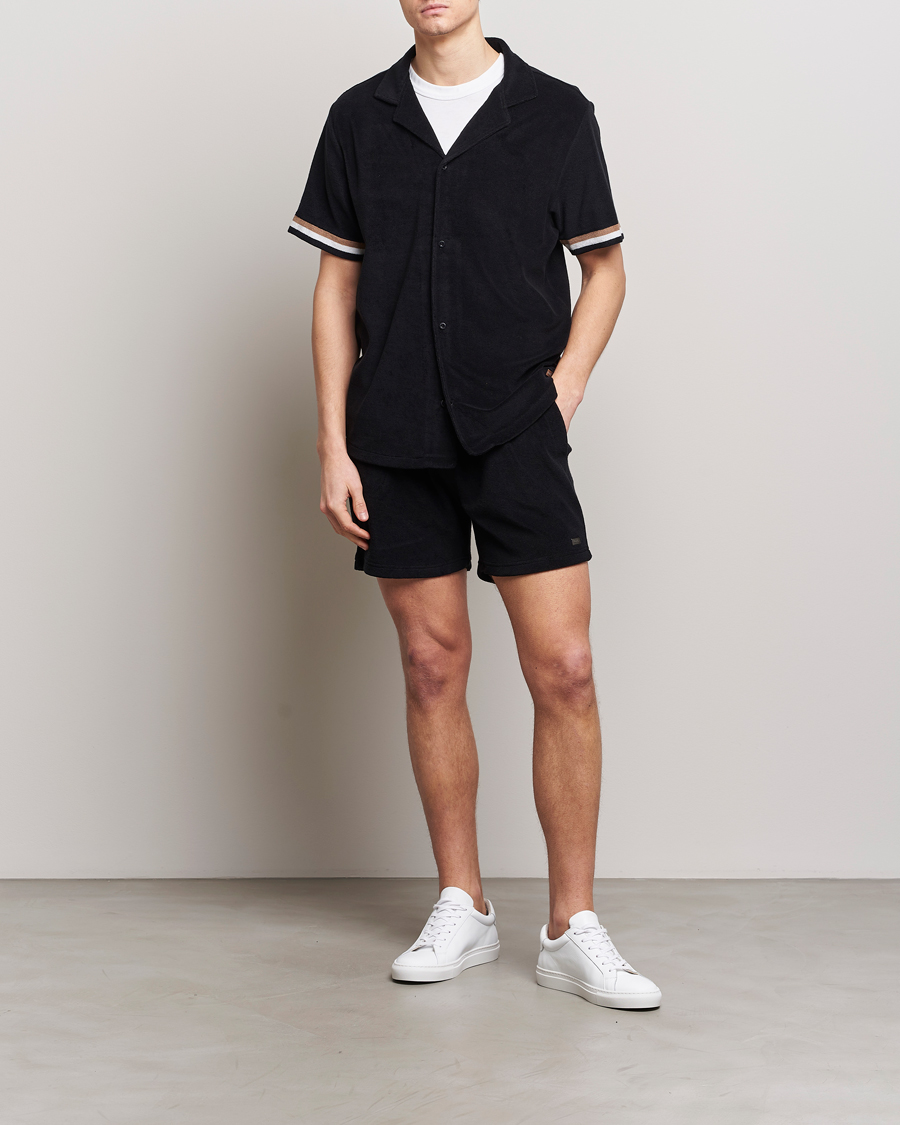 Herre | Skjorter | BOSS BLACK | Short Sleeve Terry Shirt Black