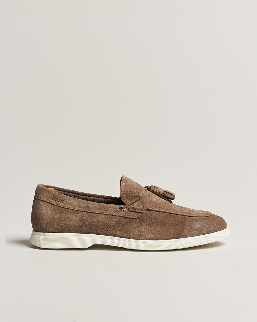 Herre | BOSS BLACK Sienne Tassle Loafer Suede Medium Beige | BOSS BLACK | Sienne Tassle Loafer Suede Medium Beige