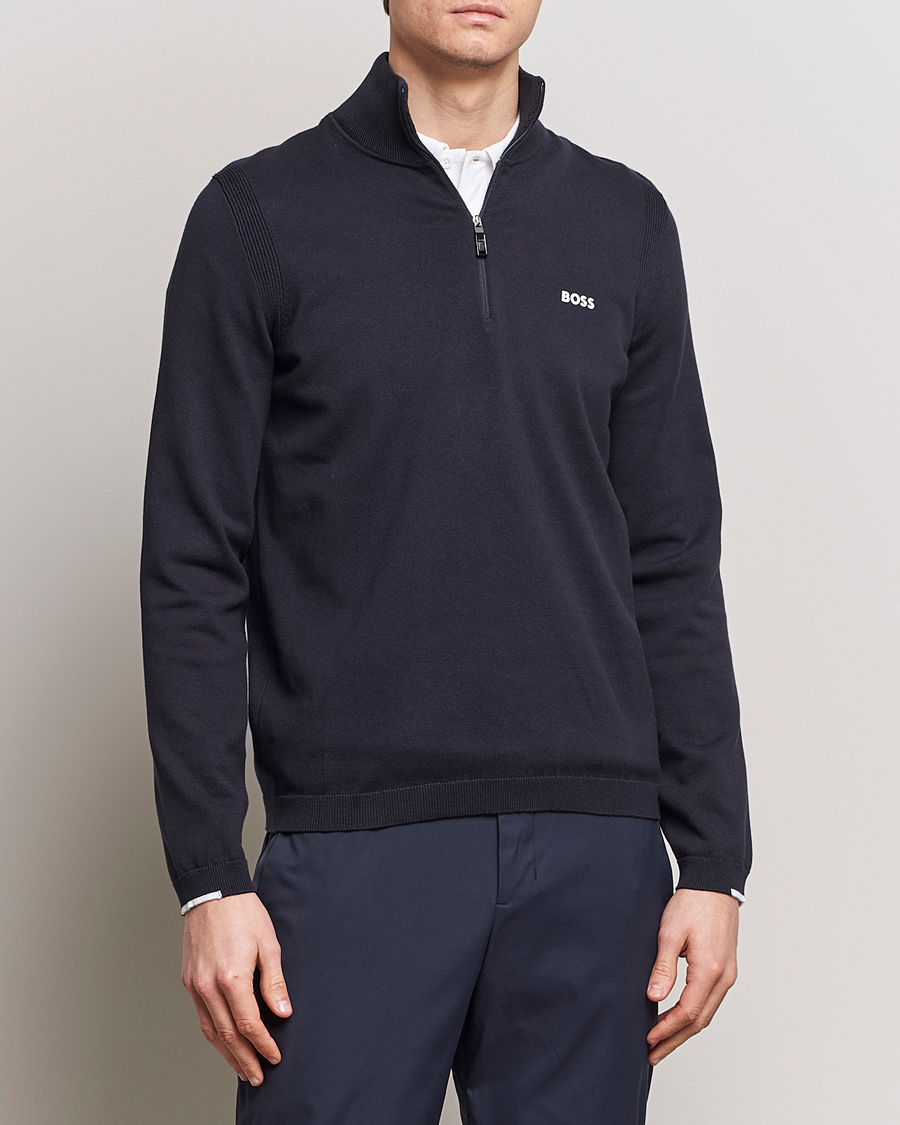 Herre | 20% salg | BOSS GREEN | Ever Knitted Half Zip Dark Blue