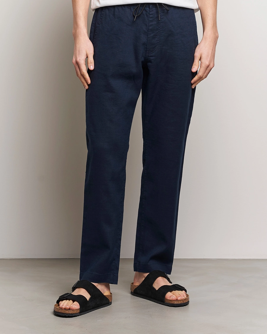 Herr | Kläder | BOSS ORANGE | Sanderson Linen Pants Dark Blue