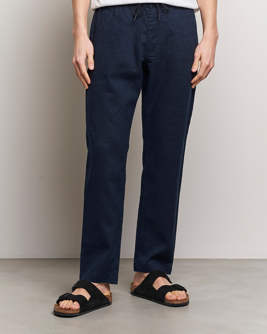 Herre | Bukser | BOSS ORANGE | Sanderson Linen Pants Dark Blue