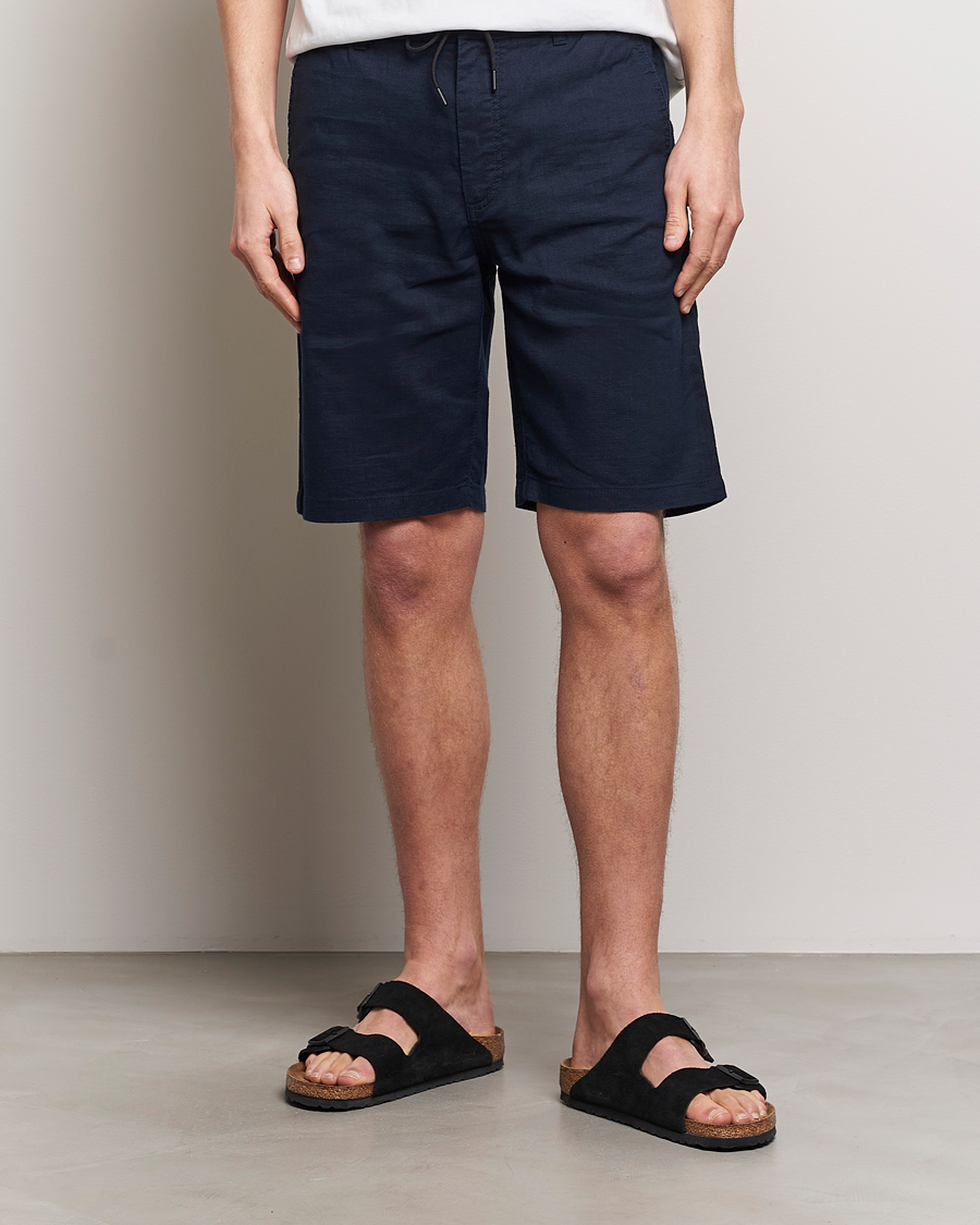 Herre | Klær | BOSS ORANGE | Tapered Chino Drawstring Shorts Dark Blue