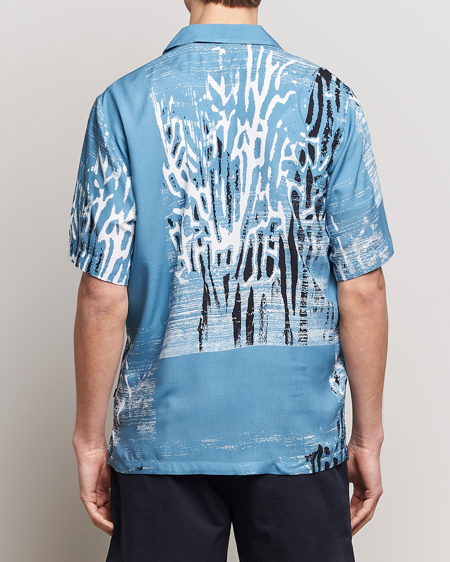 Herre | Skjorter | BOSS ORANGE | Rayer Short Sleeve Printed Shirt Open Blue
