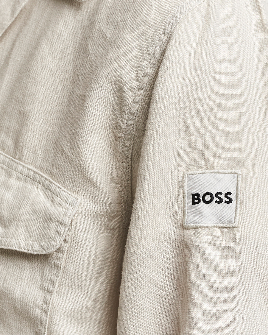 Herre | Skjorter | BOSS ORANGE | Lovel Linen Overshirt Light Beige