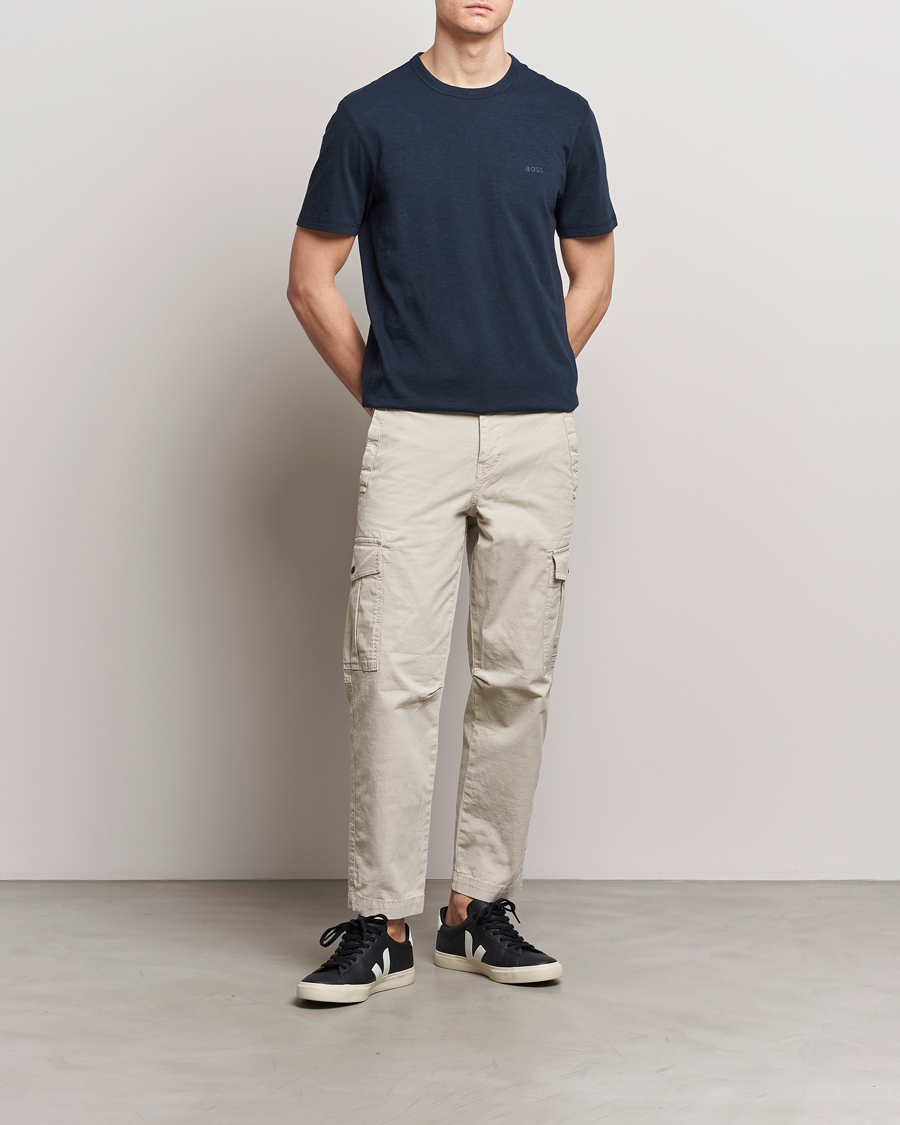 Herre | T-Shirts | BOSS ORANGE | Tegood Crew Neck T-Shirt Dark Blue
