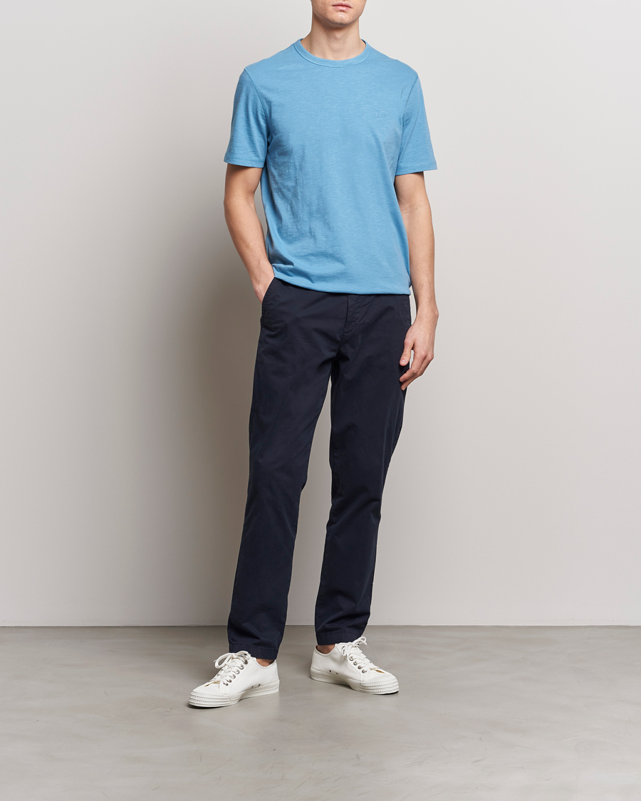 Herre | T-Shirts | BOSS ORANGE | Tegood Crew Neck T-Shirt Open Blue
