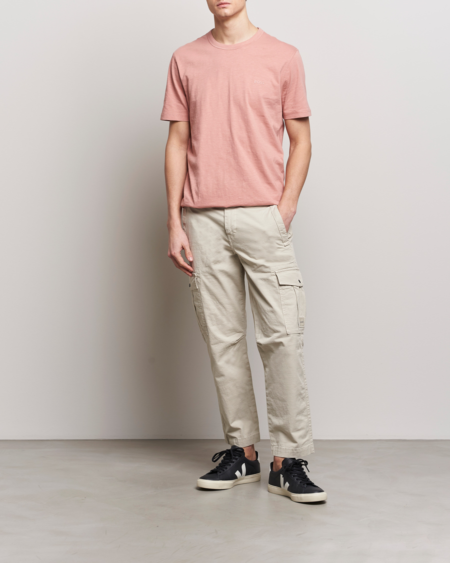 Herre | T-Shirts | BOSS ORANGE | Tegood Crew Neck T-Shirt Open Pink