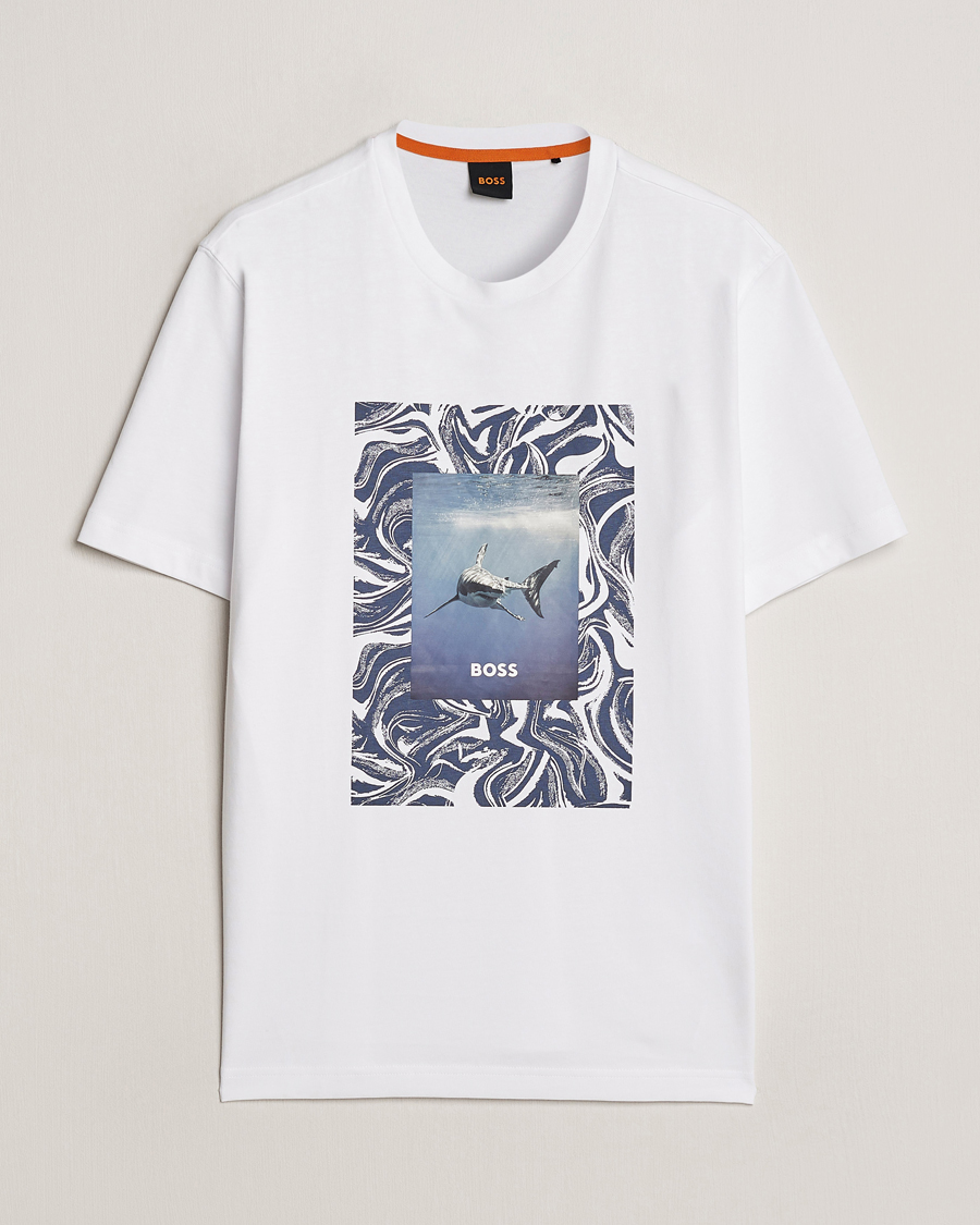Herre | T-Shirts | BOSS ORANGE | Tucan Printed Crew Neck T-Shirt Natural