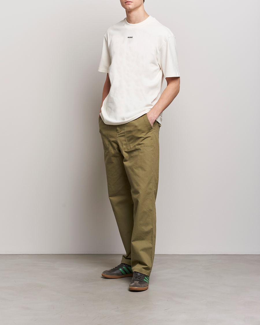 Herre | T-Shirts | HUGO | Dapolino Crew Neck T-Shirt Open White