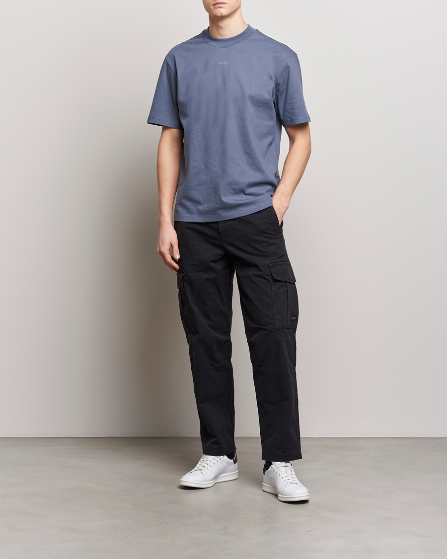 Herre | T-Shirts | HUGO | Dapolino Crew Neck T-Shirt Open Blue