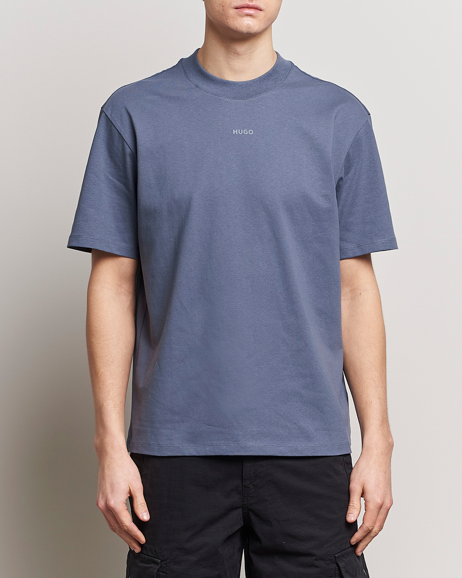 Herre | T-Shirts | HUGO | Dapolino Crew Neck T-Shirt Open Blue